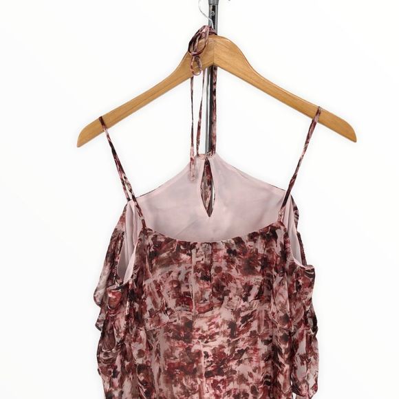 Chelsea28 Halter Open Shoulder Ruffle Print Dress size XL - Picture 8 of 14